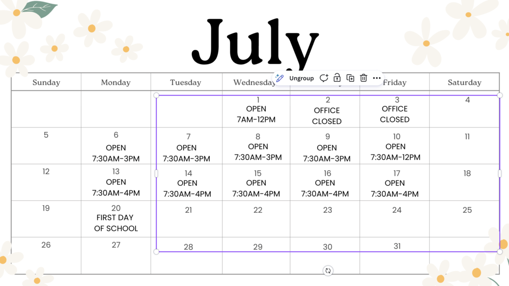 July Office Hours