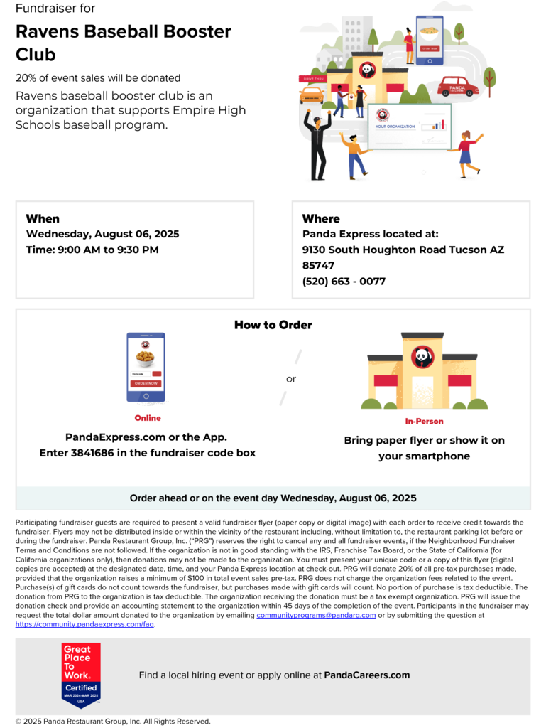 Baseball Fundraiser Aug 6, 2025