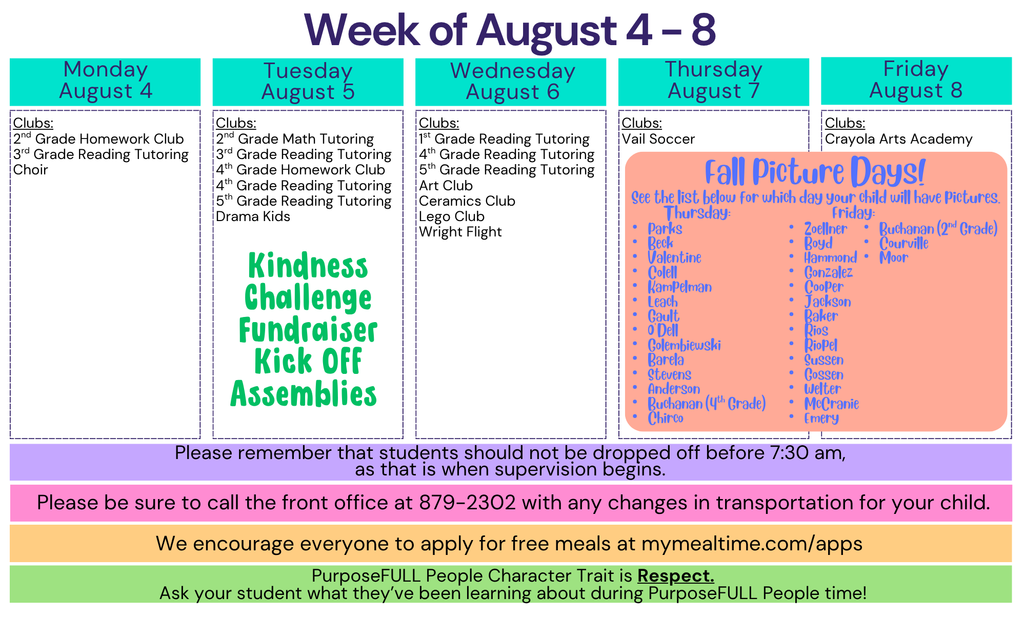 Rattler Calendar 8/4-8/8
