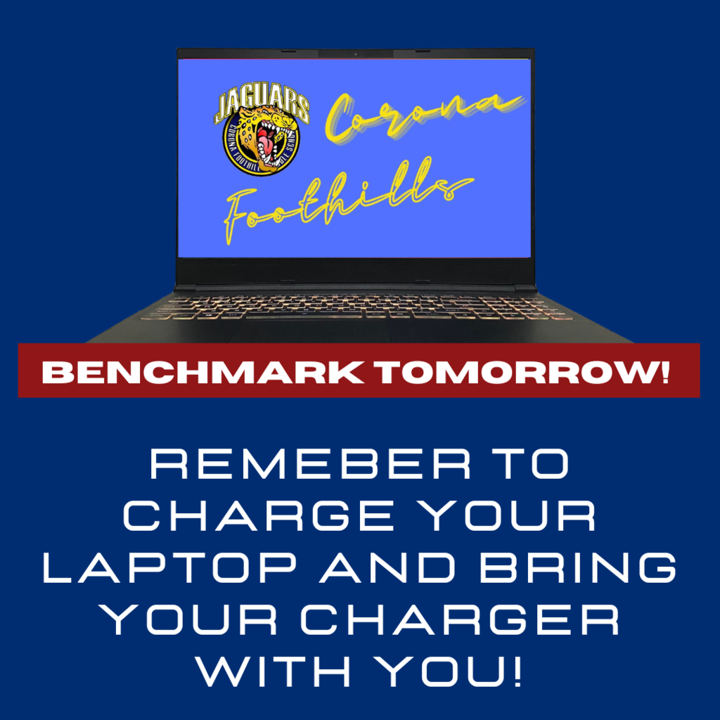 Reading Benchmark #1 is Tomorrow (Wednesday) Remember to charge your laptop tonight and bring your charger with you tomorrow!
