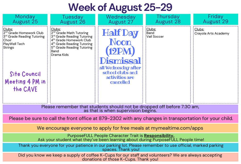 Rattle Calendar 8/25-8/29