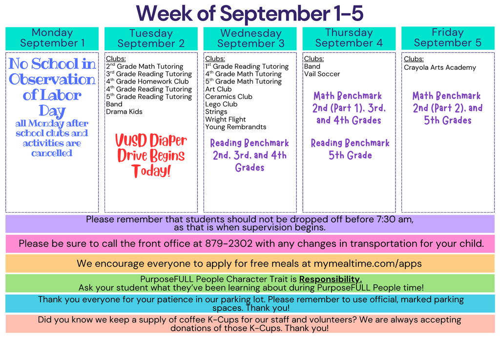 Rattler Calendar 9/1-5