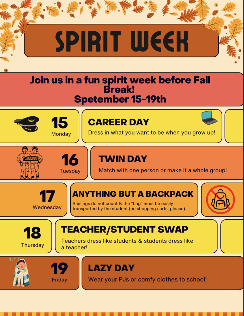 Spirit Week next week!