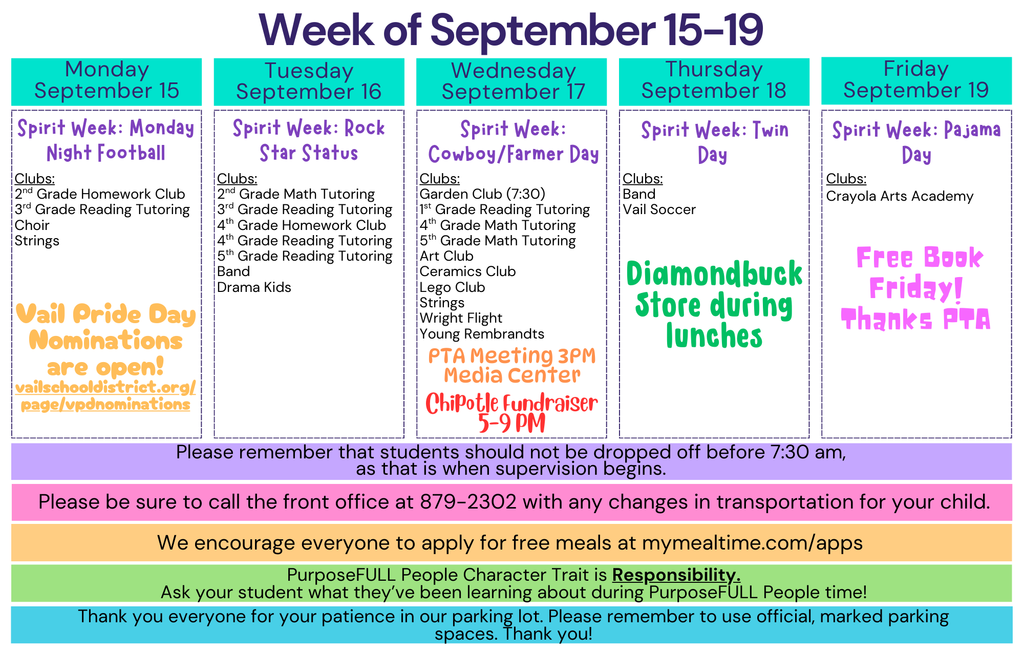 Rattler Calendar 9/15-19