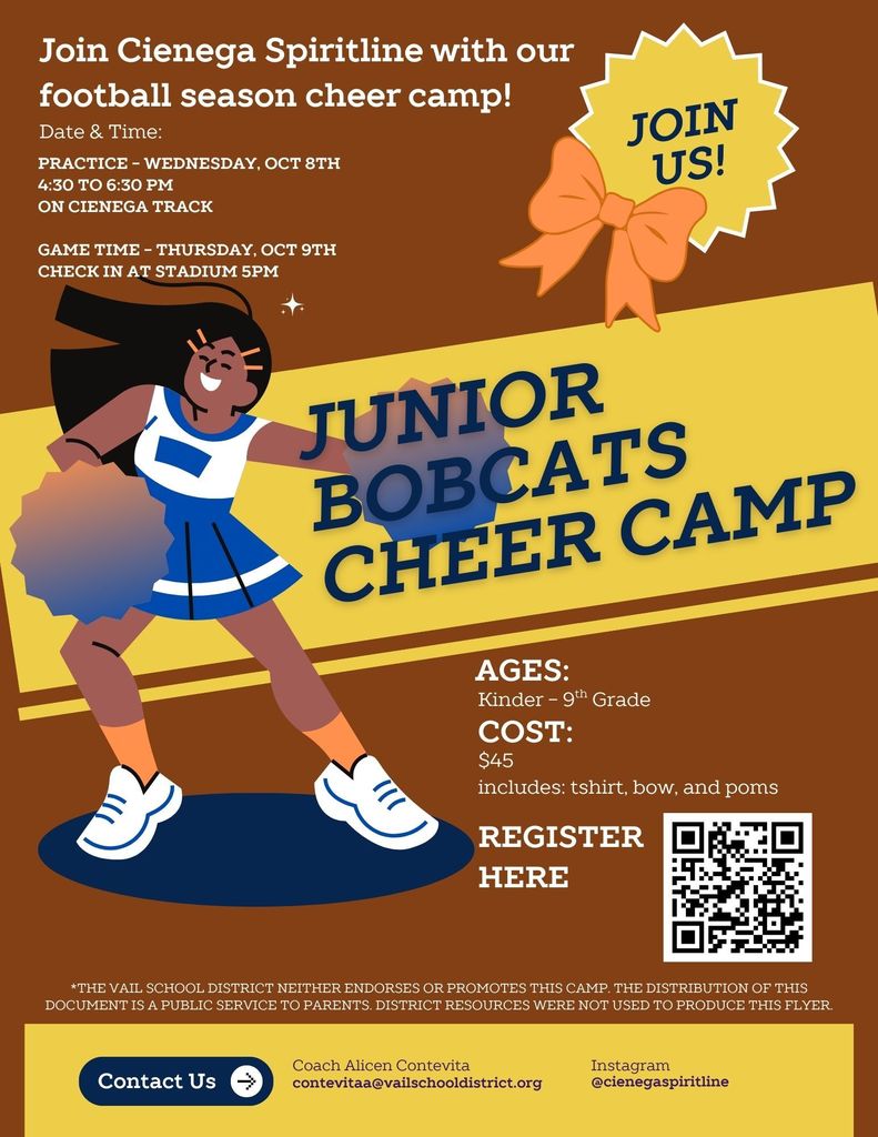THE VAIL SCHOOL DISTRICT NEITHER ENDORSES OR PROMOTES THIS CAMP