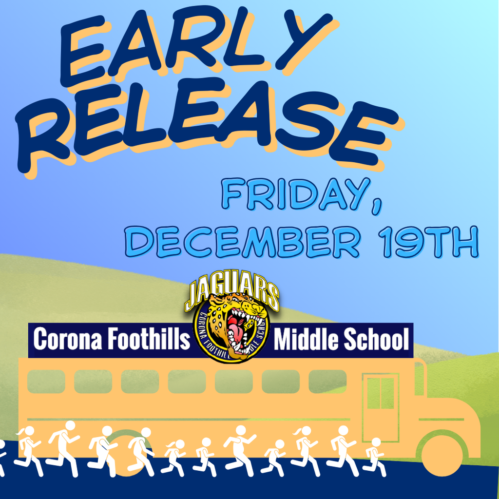 Tomorrow, Friday, December 19th is a half day. Students will be released at 11:45. Please plan accordingly :)