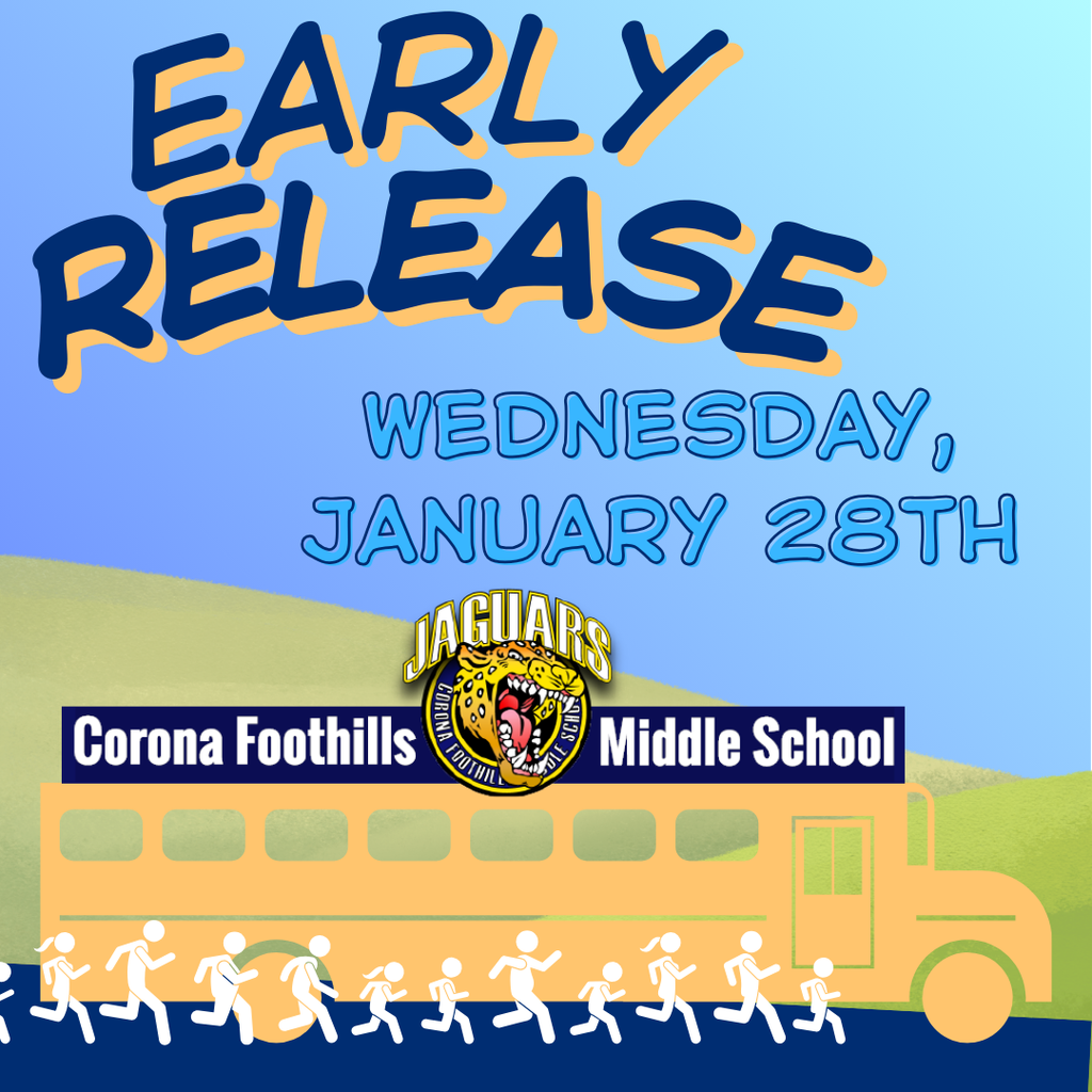 Tomorrow, Wednesday, January 28th is a half day. Students will be released at 11:45. Please plan accordingly :)