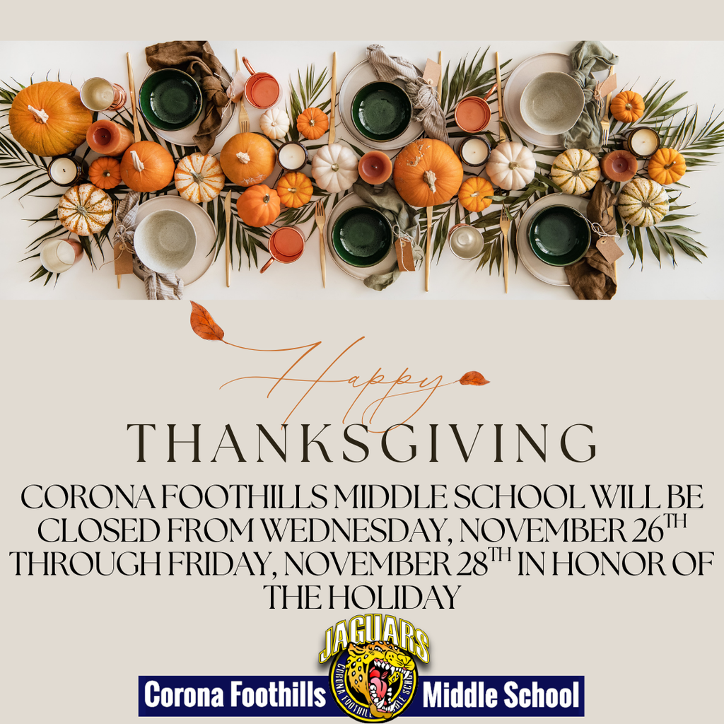 We will be closed Tomorrow, Wednesday, November 26th through Friday, November 28th in honor of the Thanksgiving holiday. School resumes as normal on Monday, December 1st.