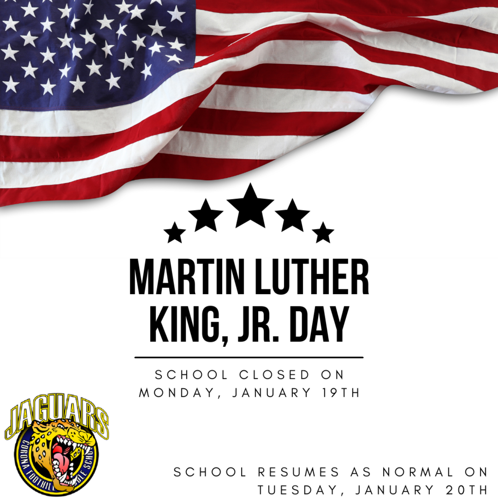 CFMS will be closed on Monday, January 19th. We will resume school at our normal schedule on Tuesday, January 20th.