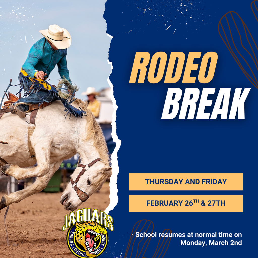 CFMS will be closed Tomorrow, Thursday, February 26th and Friday, February 27th for Rodeo Break. Yee-Haw! School will resume normal schedule on Monday, March 2nd.