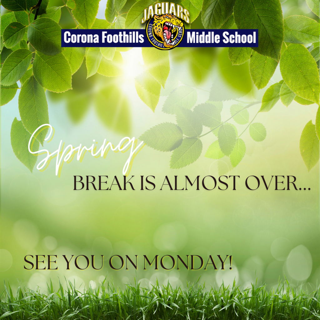 We hope you enjoyed your spring break! School resumes at normal time on Monday, March 23rd. See you soon!