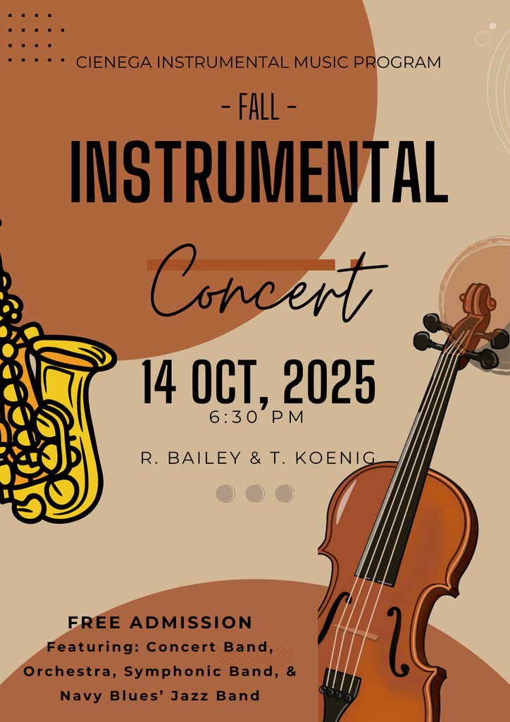 Cienega Instrumental Fall 2025 Concert Poster