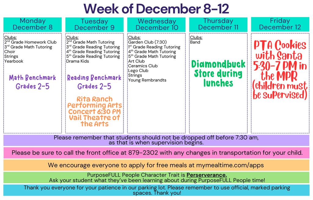 Rattler Calendar 12/8-12/12