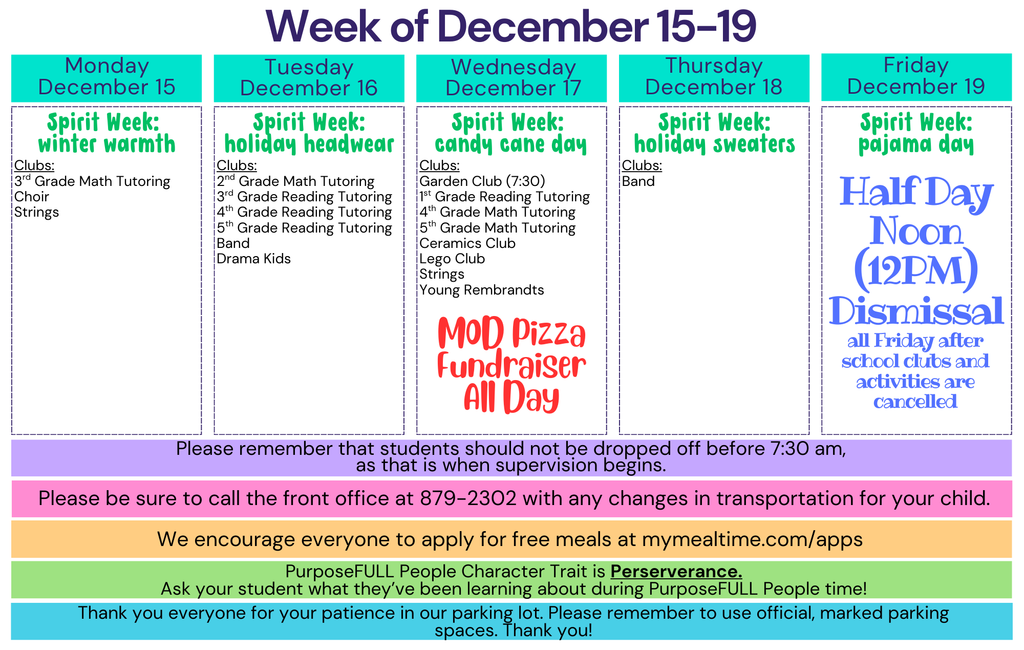 Rattler Calendar 12/15-12/19