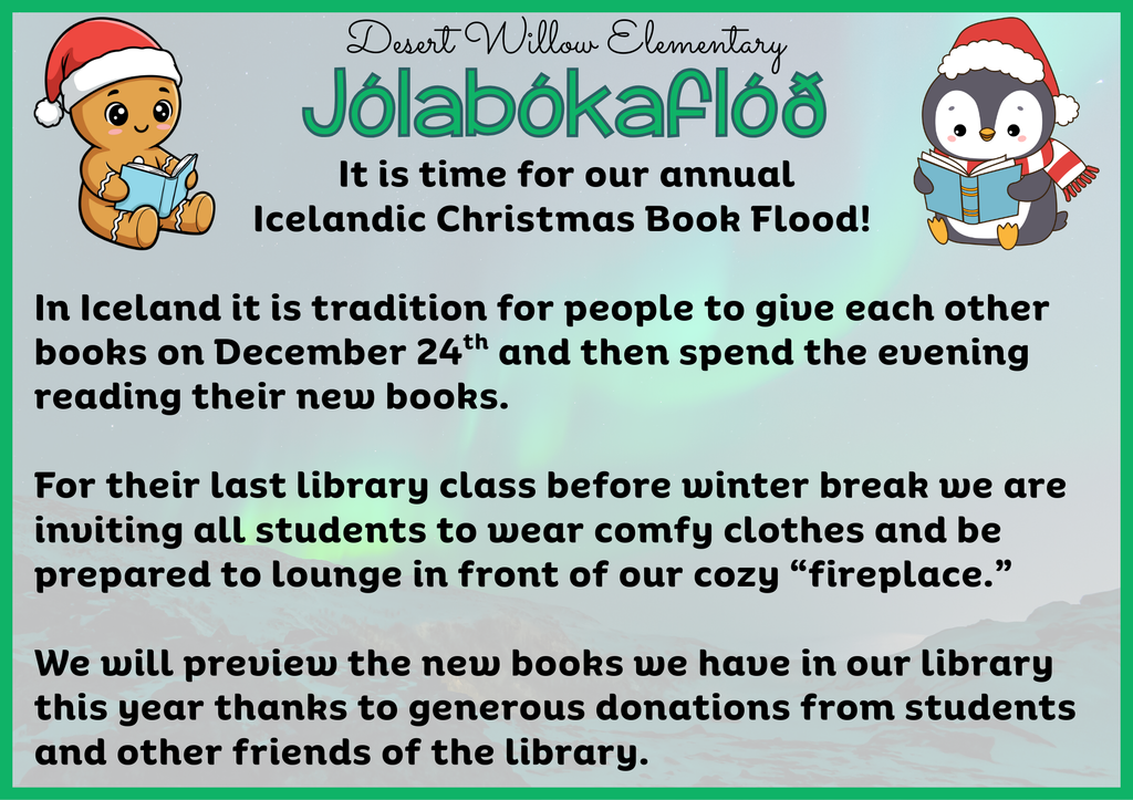 Jolabokaflod during last COIL classes of the quarter