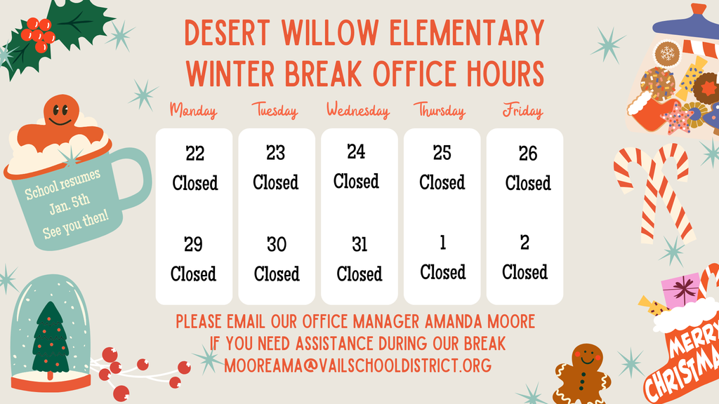 Winter Break Calendar