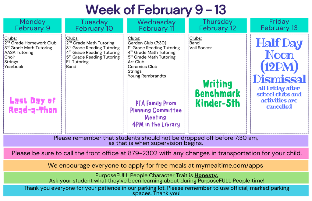 Rattler Calendar 2/9-2/13