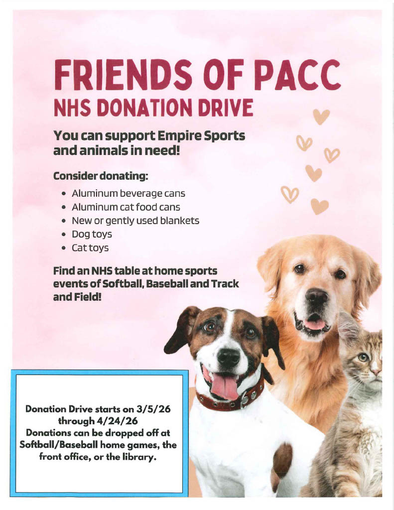 NHS Donation Drive for PACC