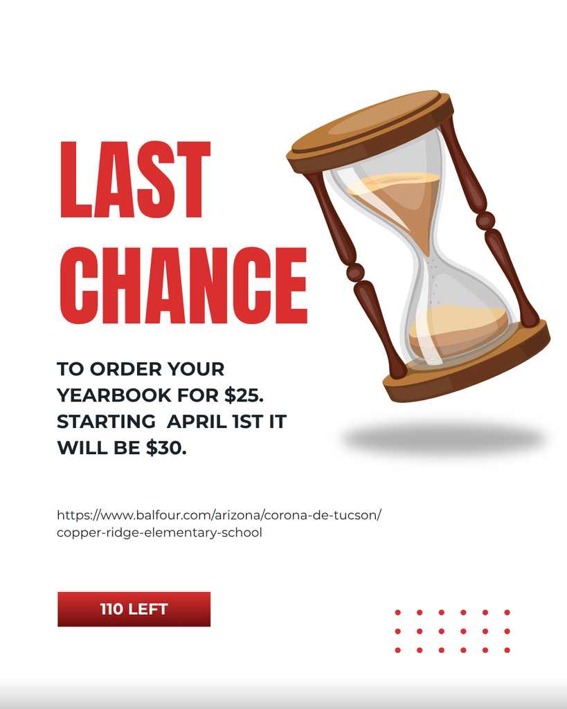Last Day to order a yearbook for $25 after today it will be $30.