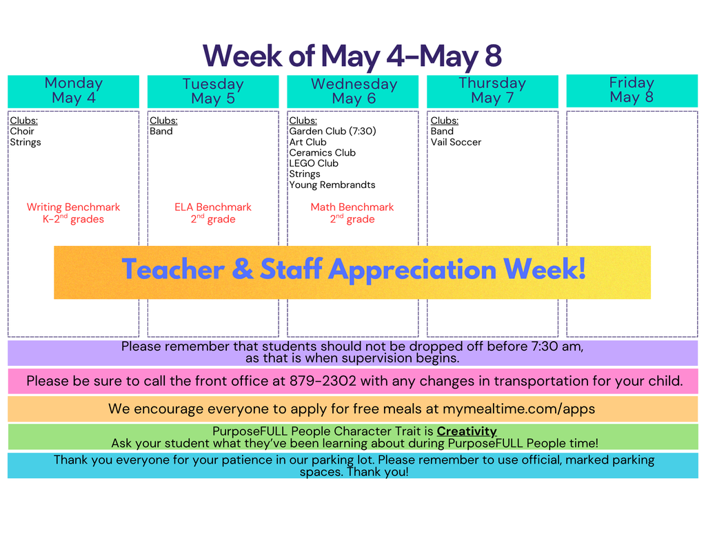 Calendar For May 4 - May 6