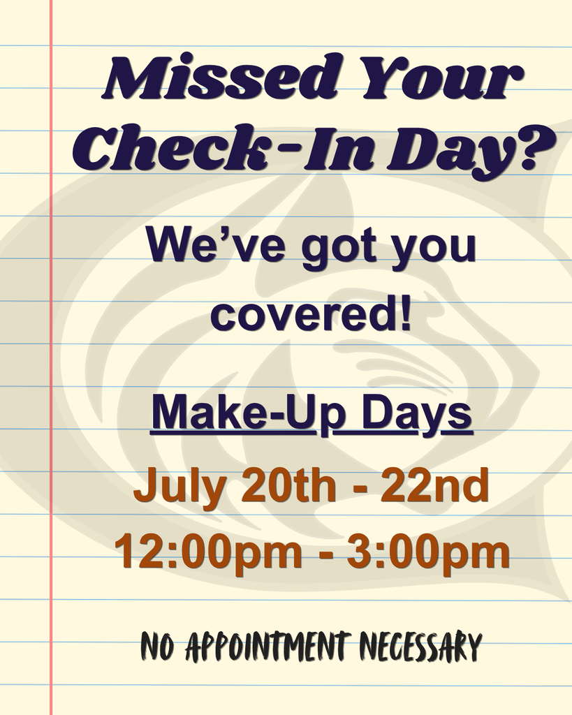 check-in make-up days, July 20-22