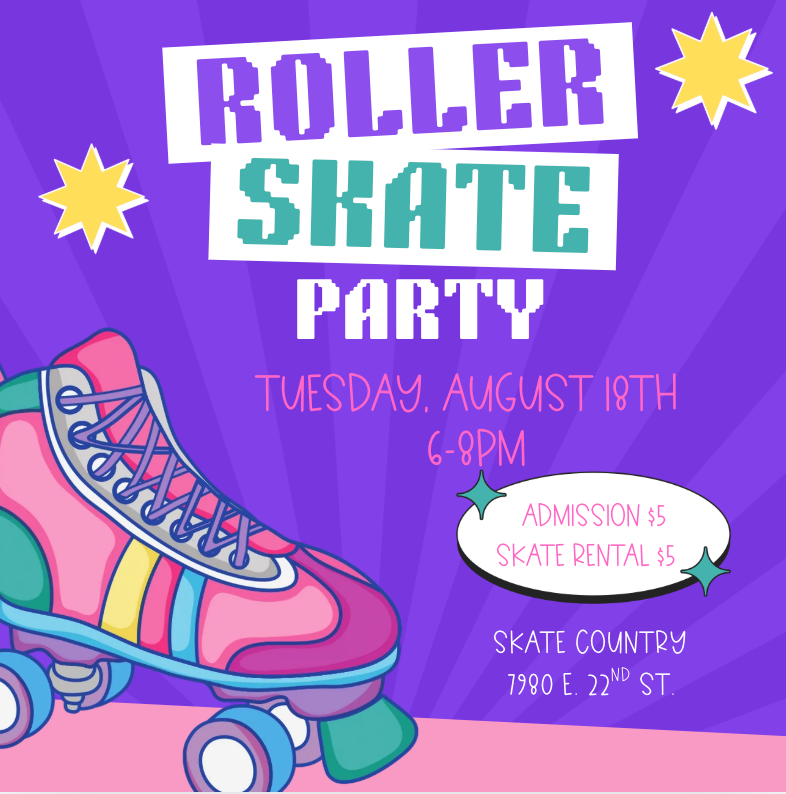 Skate Night Tuesday August 14th 6-8PM at Skate Country