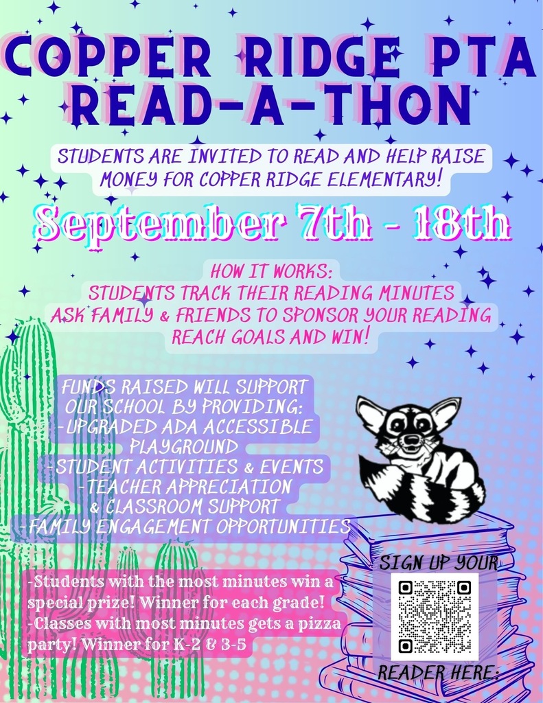 Read-a-thon information. Read-a-thon runs from September 7th to the 18th.