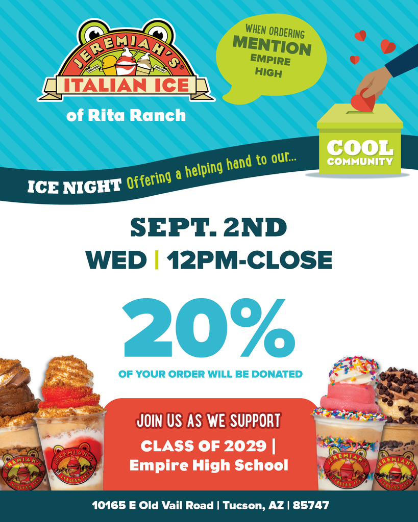 Class of 2029 fundrasier at Jeremiah's Italian Ice