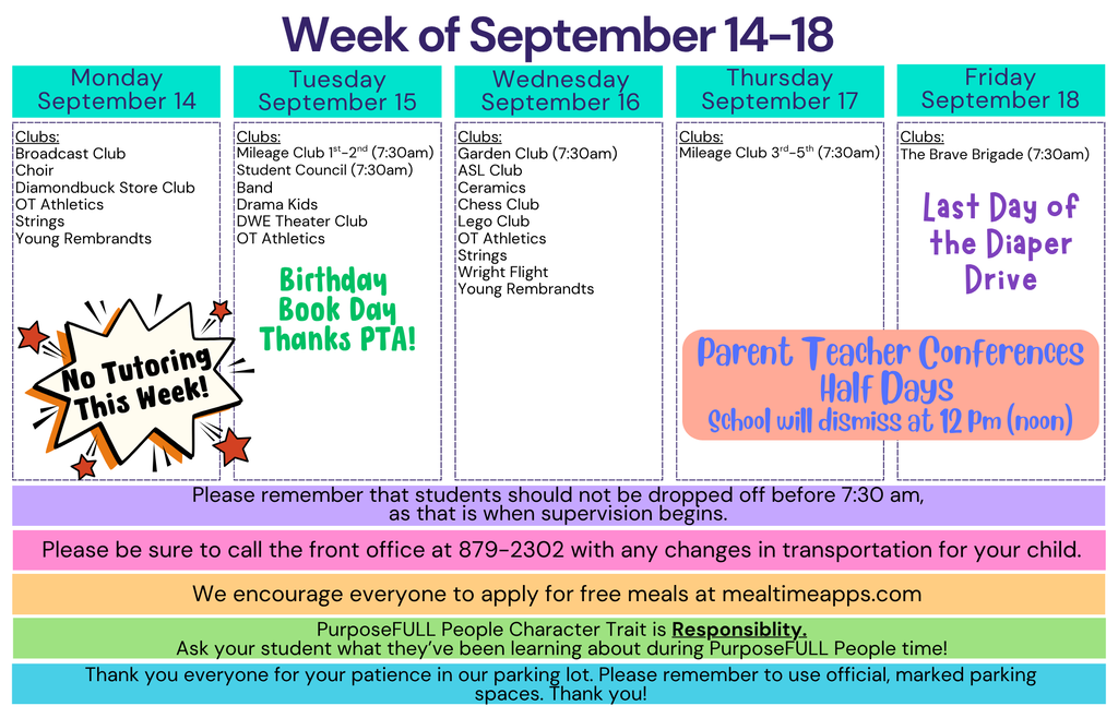 Rattler Calendar 9/14-9/18