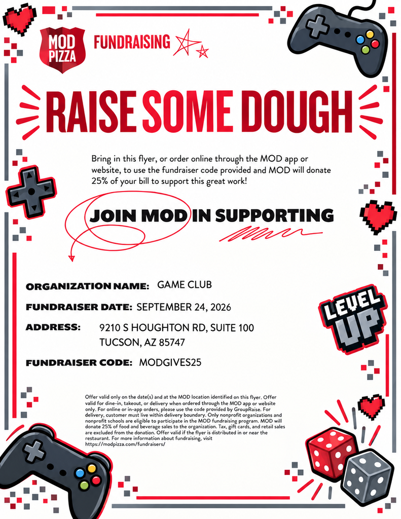 Game club fundraiser