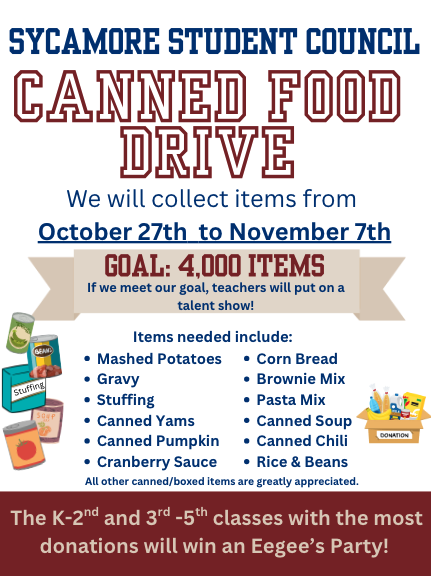 Canned Food Drive Starts October 27th! 