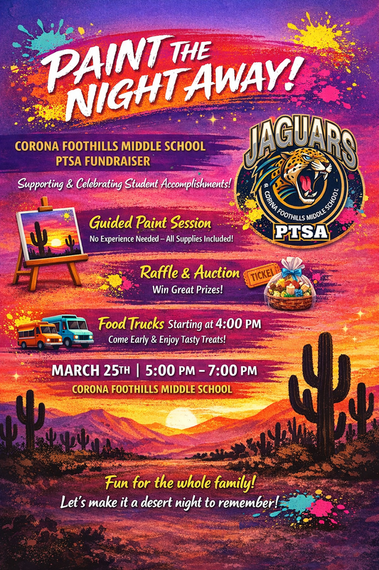 Paint Night Flyer Image - Text on the flyer repeats below.