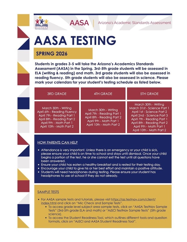 aasa-testing-schedule