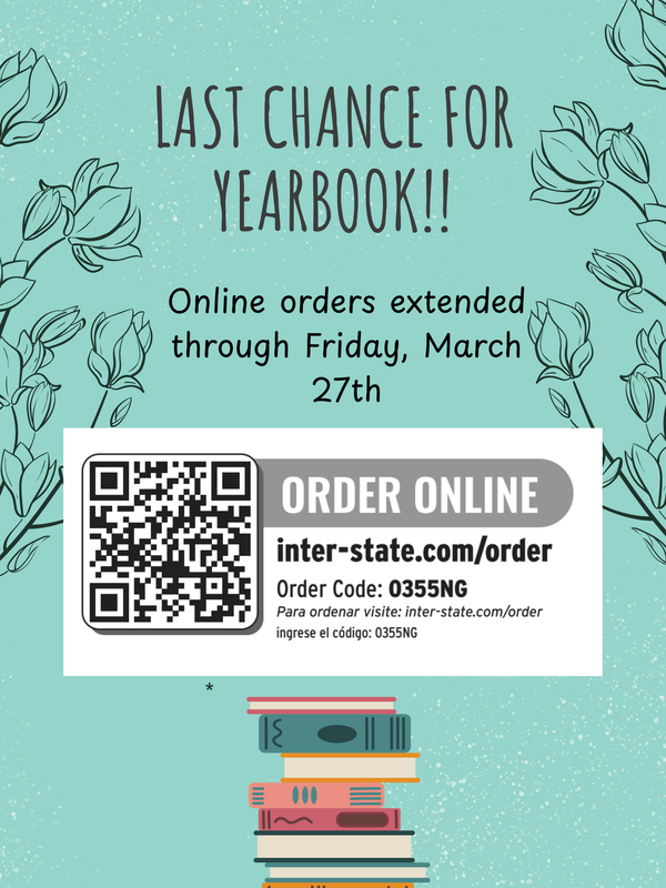 Last chance for yearbook oonline orders extended through friday march 27th