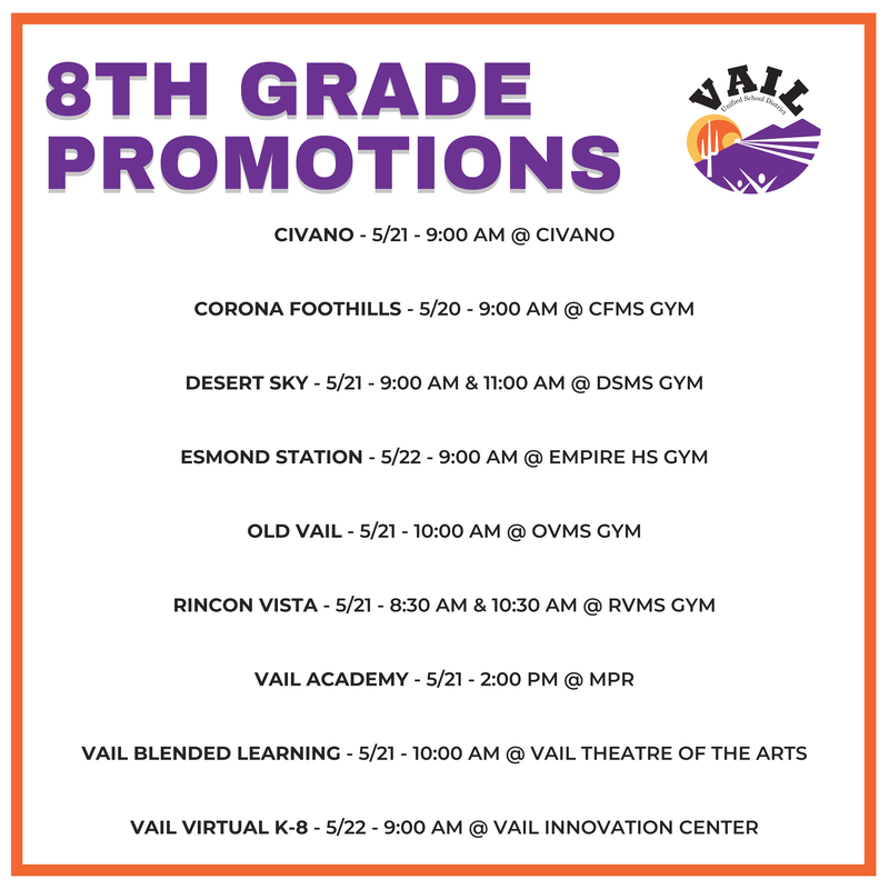 8th graduation dates