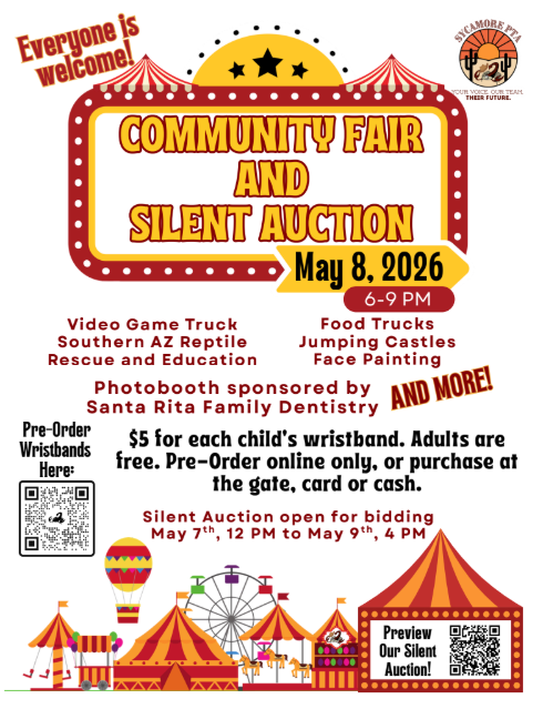 Community Fair and Silent Auction. May 8th 6-9 pm 