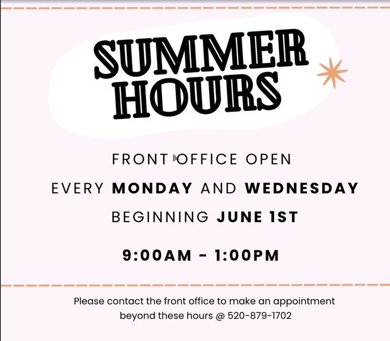 Summer Hours Every Monday and Wednesday Beginning June 1st 9 am - 1 pm