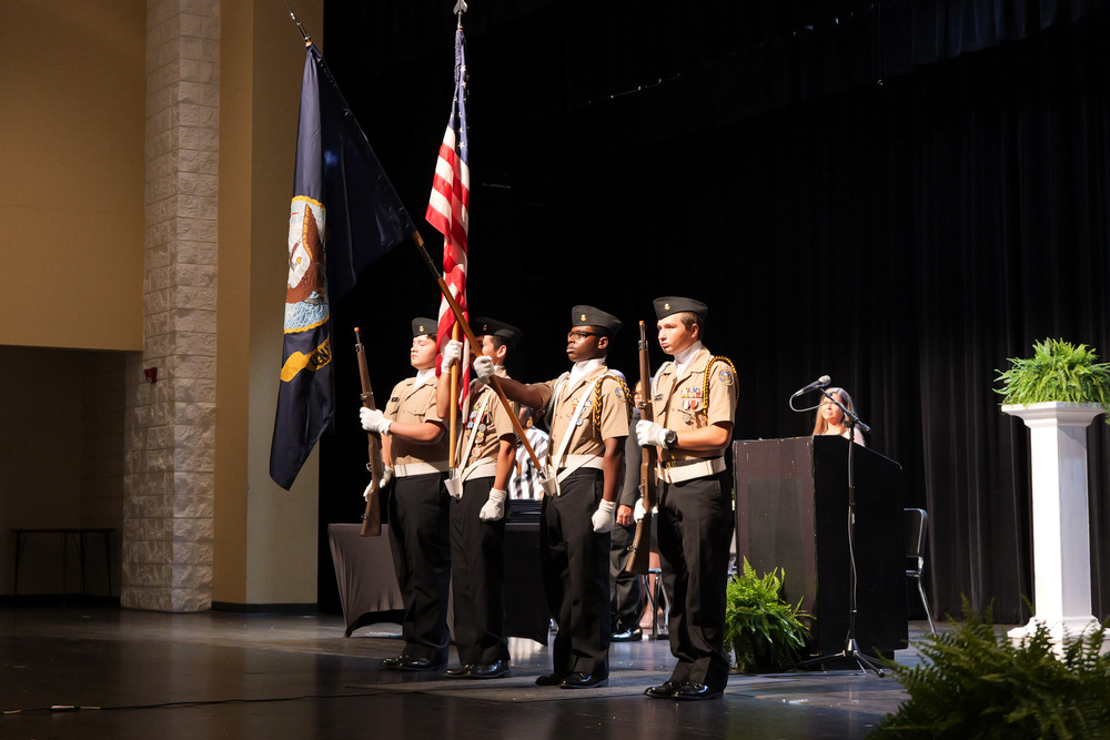 ROTC holding flags