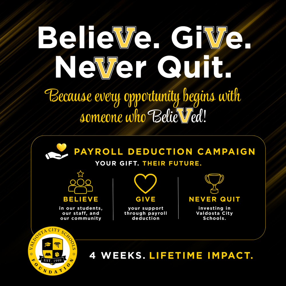 BelieVe. GiVe. NeVer Quit.