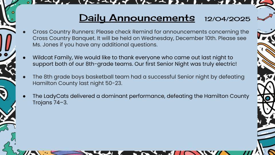 Daily Announcements