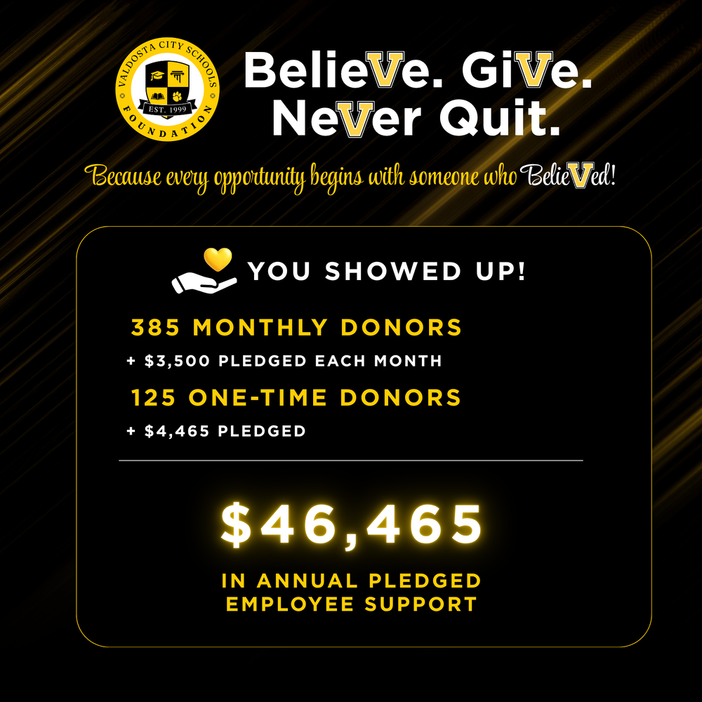 BelieVe. GiVe. NeVer Quit.