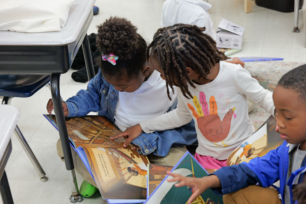 Two students reading