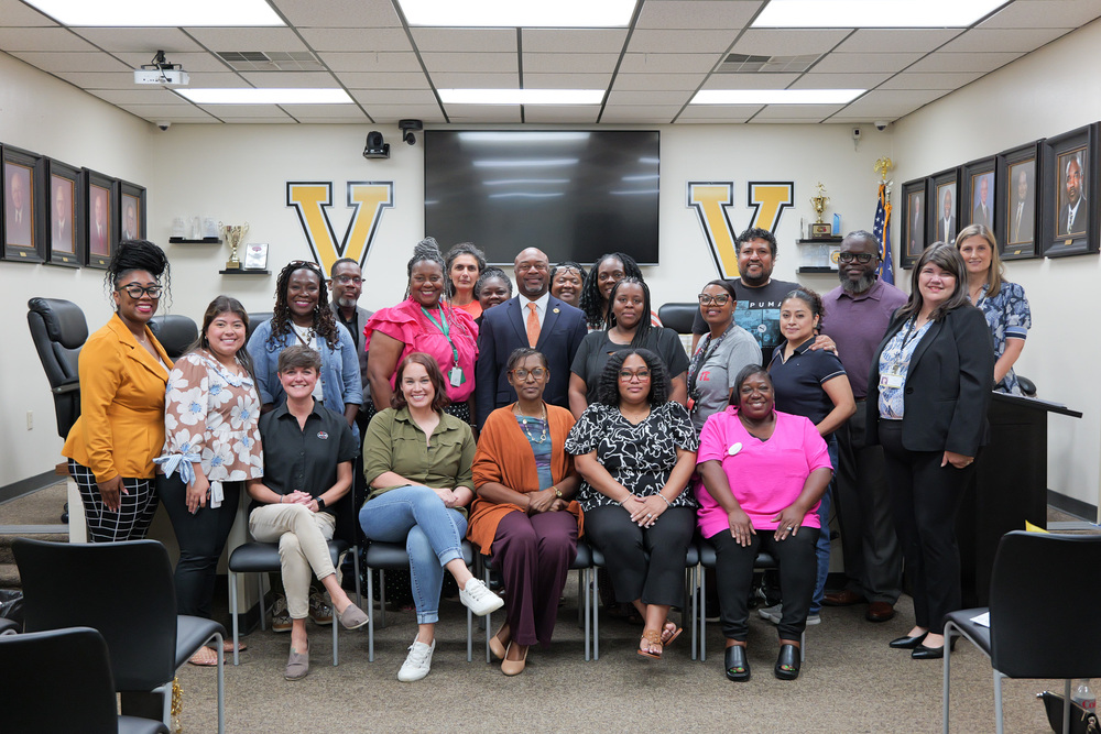 group photos of VCS staff with parent advisory council