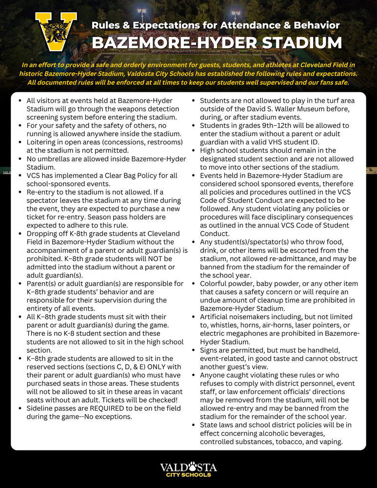 list of rules and regulations