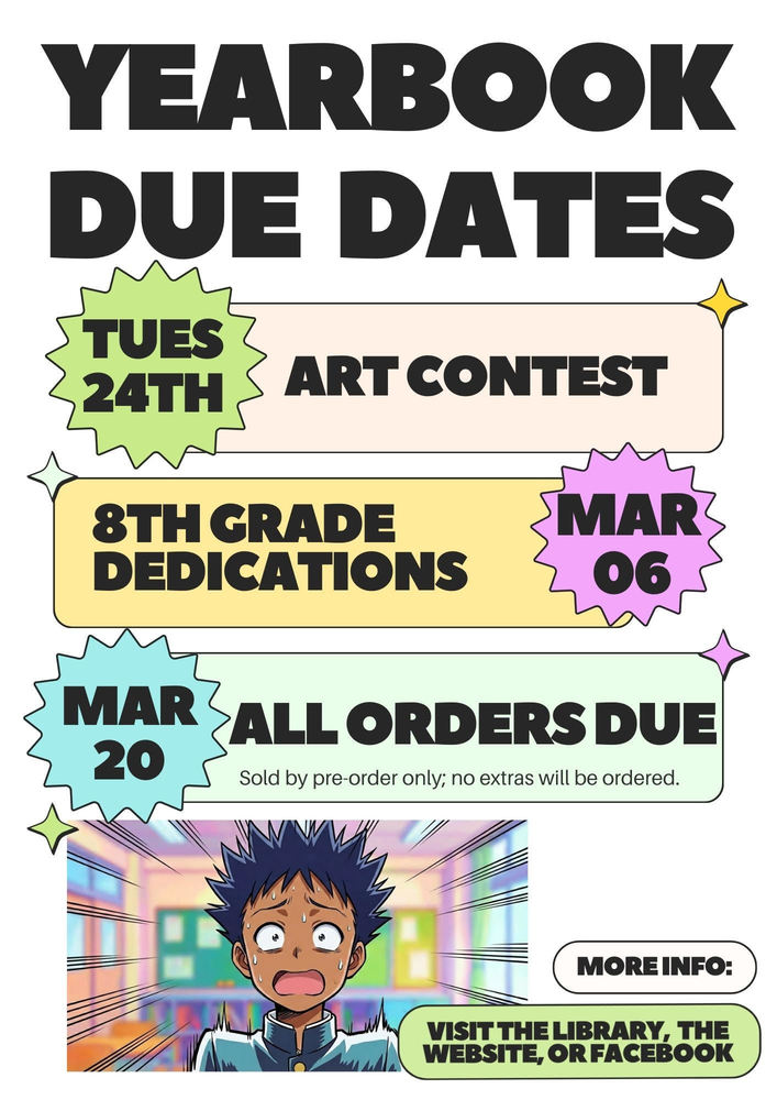 Yearbook Due Dates