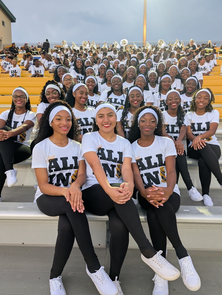 group photo of the auxiliary sitting on the bleachers, smiling