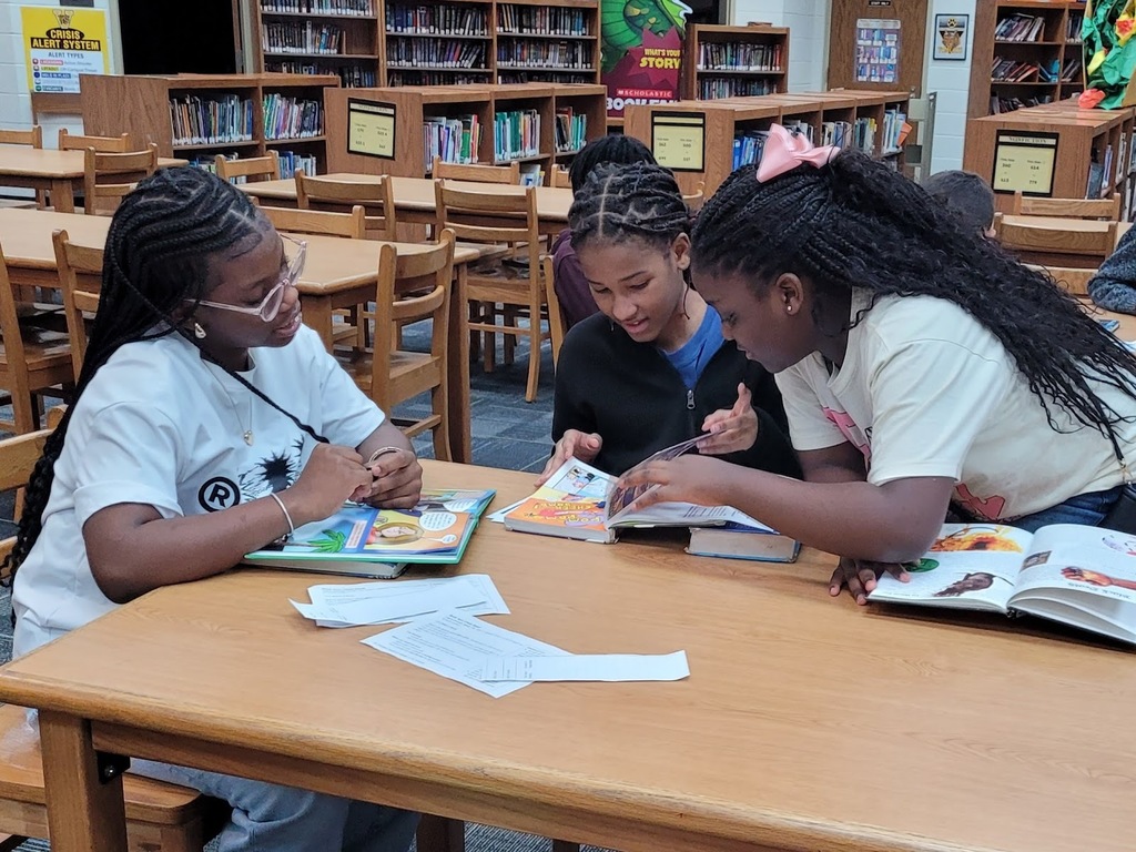 Students reading in the library at VMS