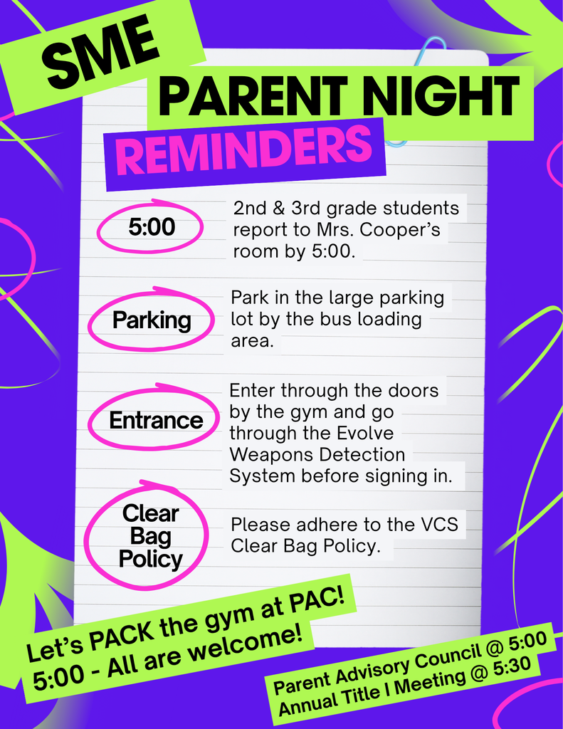 Parent Night Reminders