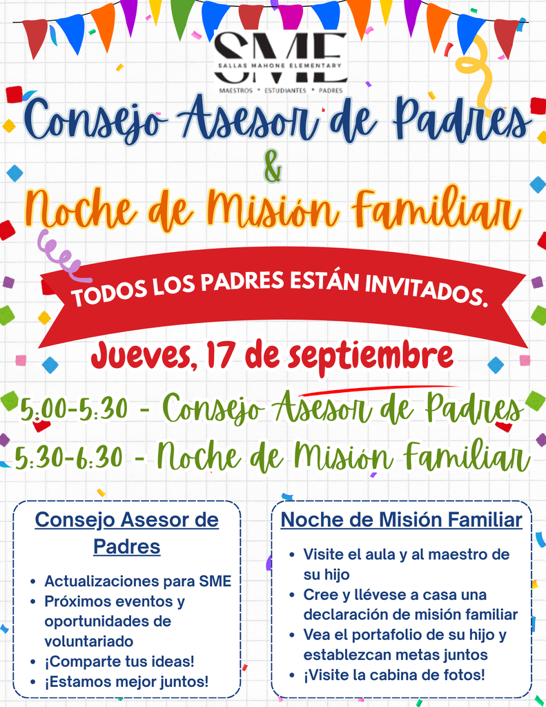 Parent Night Reminders - Spanish
