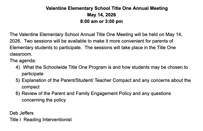 parent meeting announcement